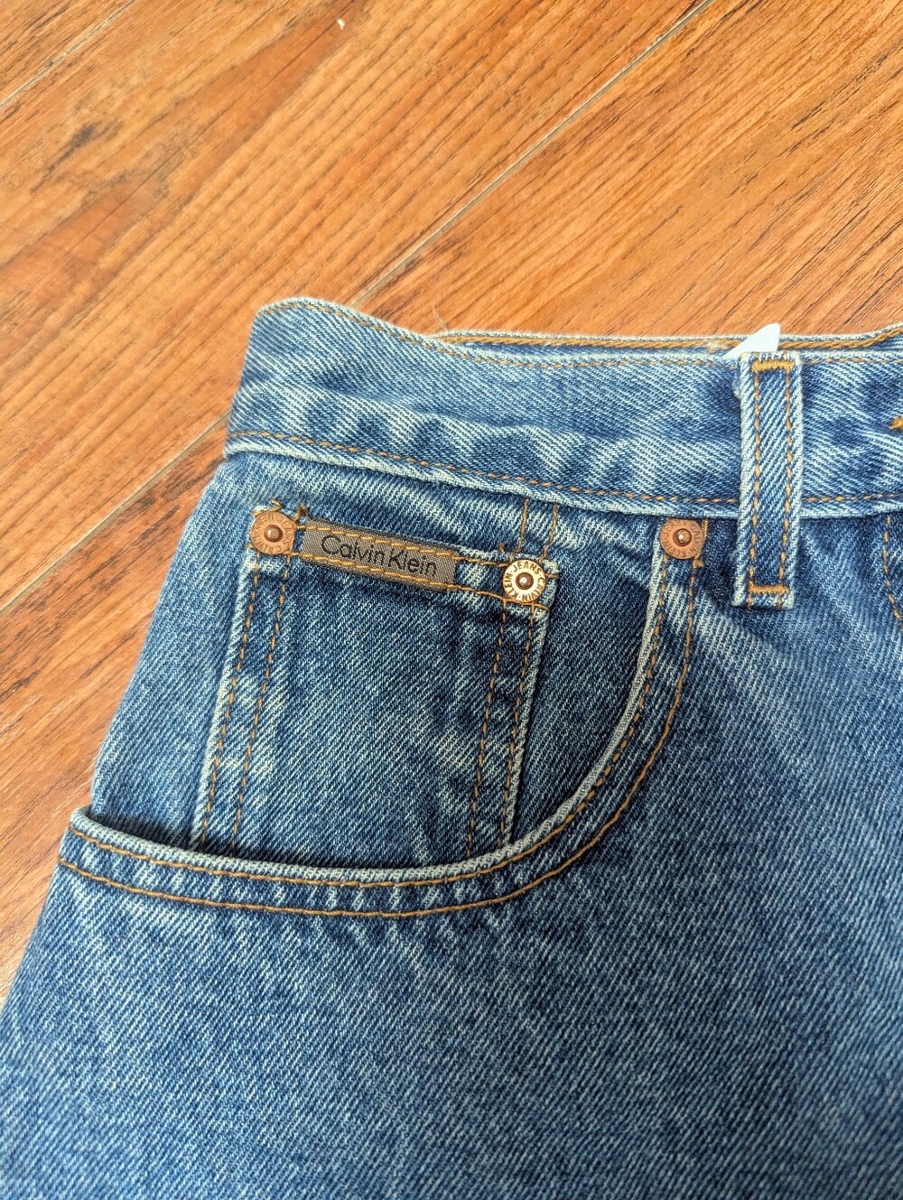 Vintage 90s Calvin Klein Denim Skirt - Picture 2 of 7